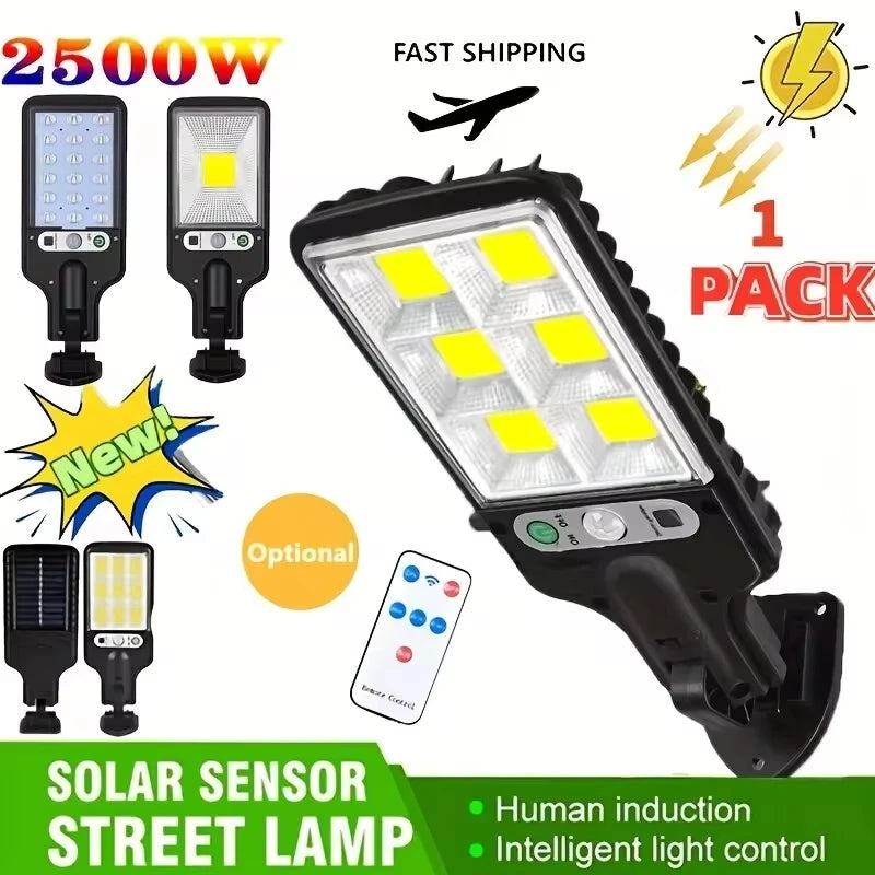 4/6/8PCS 108 COB Sensor Street 3 Light Modes Outdoor Waterproof