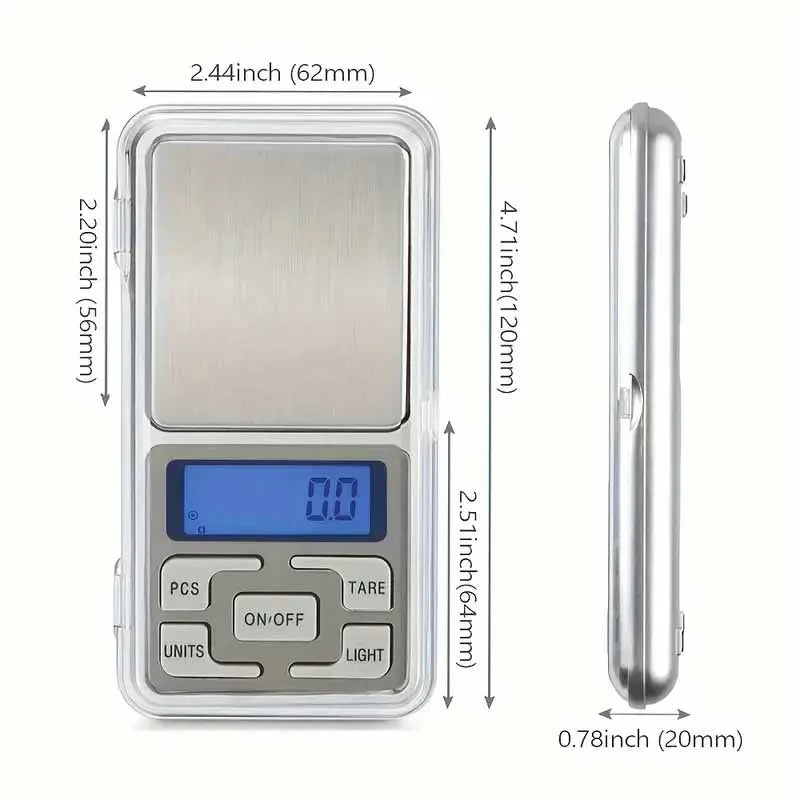 500g/0.01g Electronic Jewelry Scale Stainless Steel Mini Pocket Scale