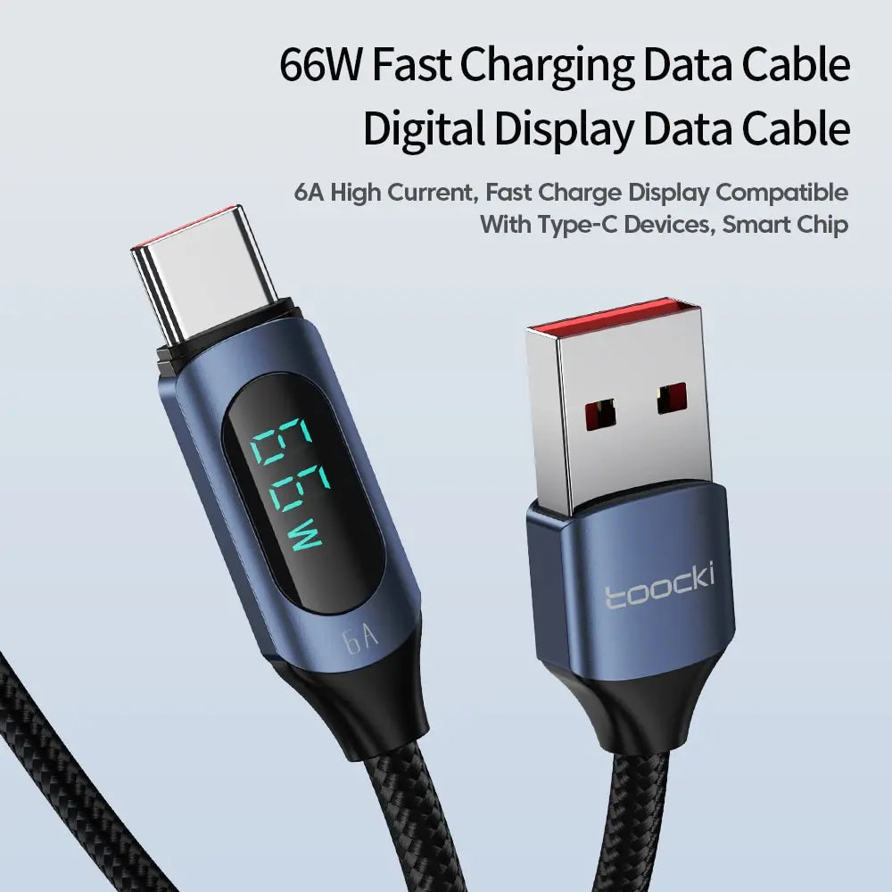 Toocki USB Type C Cable 66W Fast Charging Charger USB A to USB C