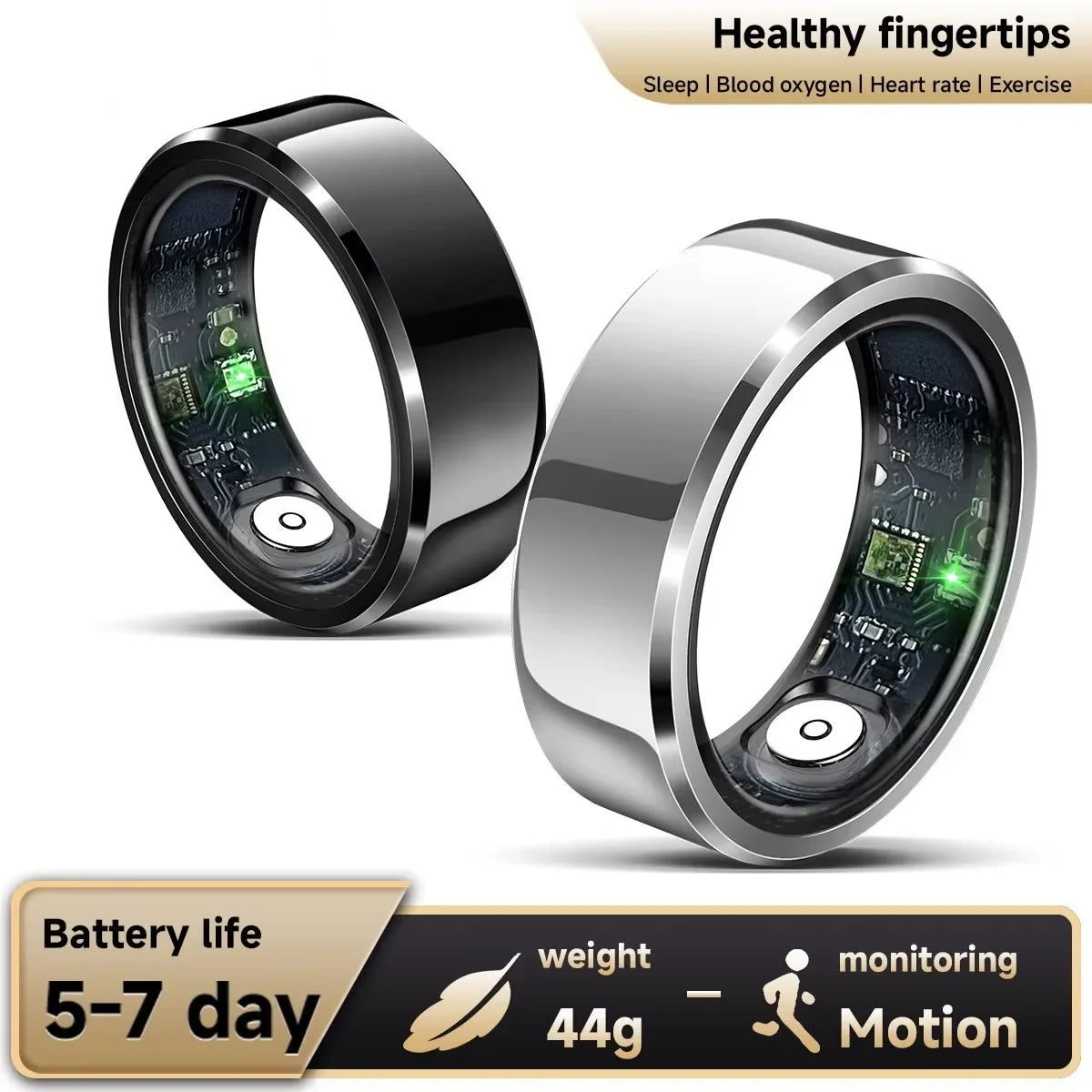 Smart Ring Heart Rate Blood Pressure Blood Oxygen Sleep Monitor