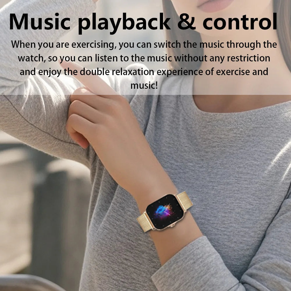 LAXASFIT 2024 New Smart Watch For Men Women Gift Full Touch Screen