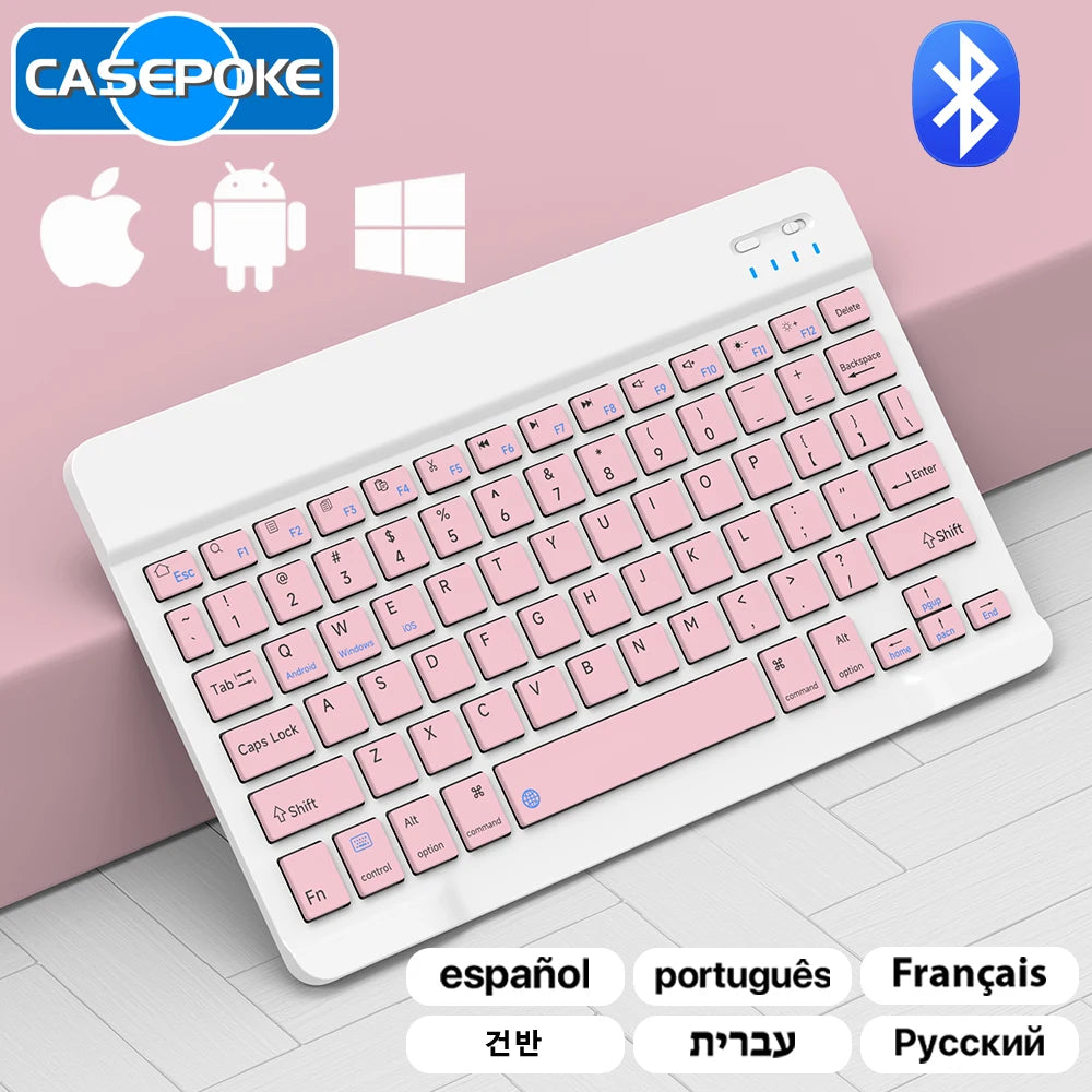 CASEPOKE 10 Inch Bluetooth Wireless Keyboard For Samsung Xiaomi Apple