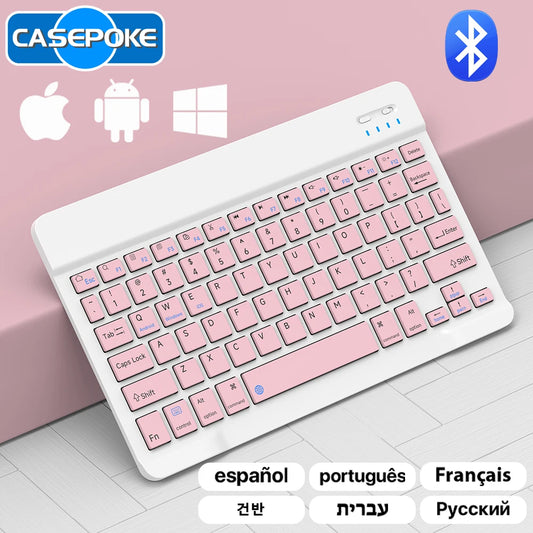 CASEPOKE 10 Inch Bluetooth Wireless Keyboard For Samsung Xiaomi Apple