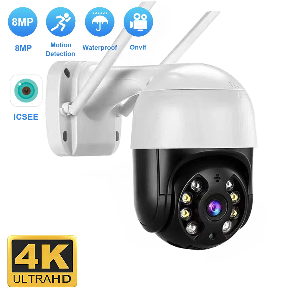 TAITAS 4K 8MP Smart Wifi PTZ Camera 5x Digital Zoom AI Human Detection