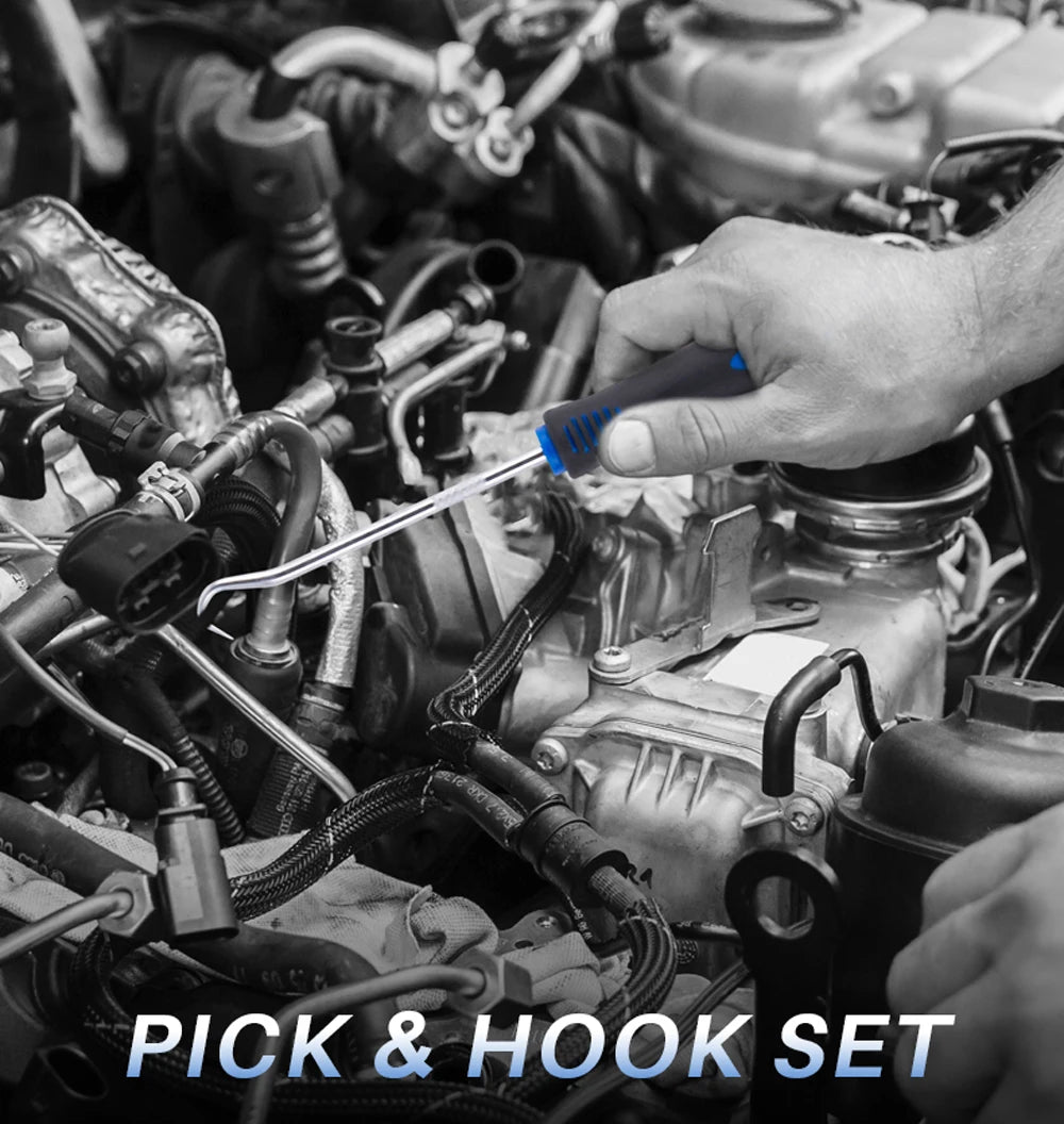 4PCS 165mm Blue Car Oil Seal Screwdriver Set Hose Removal Hook Set