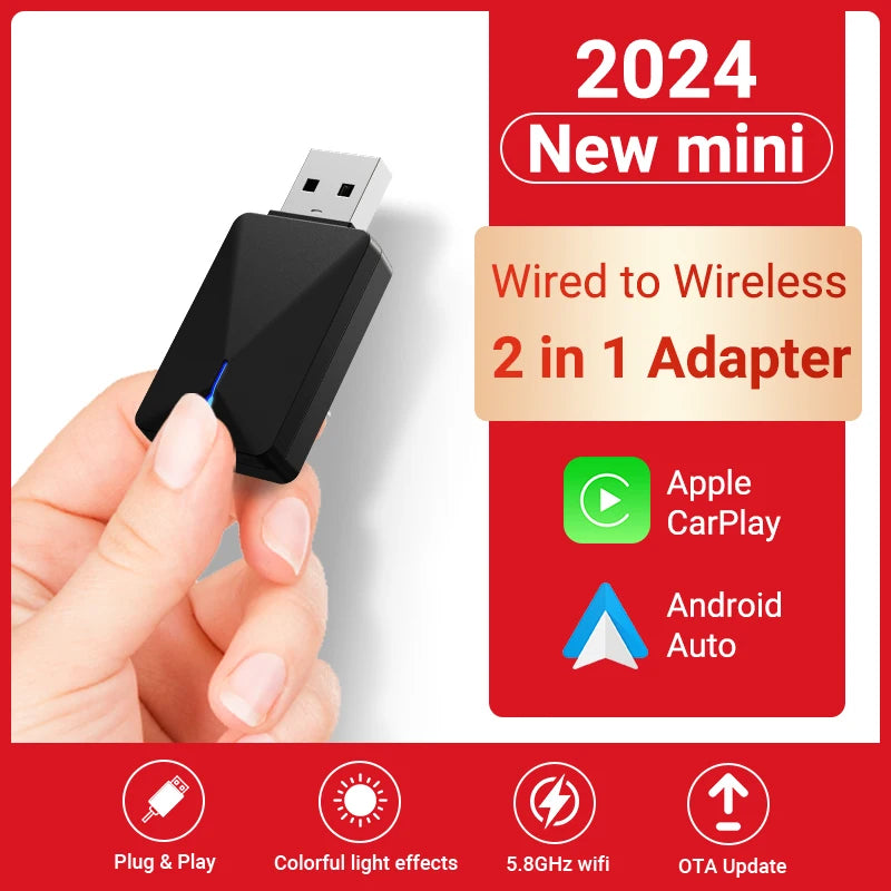 NEW Wireless Mini Box 2in1 CarPlay Android Auto Wireless Mini Box