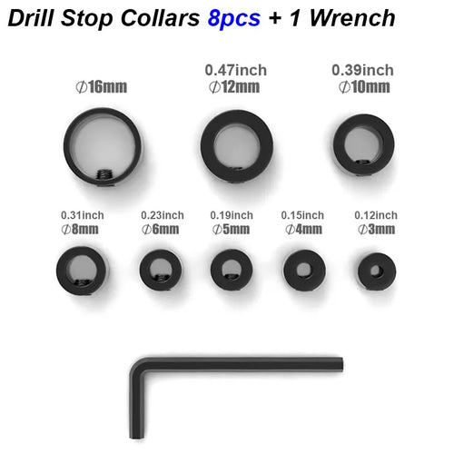 Drill Stoper Collar Set Stop Bit Ring Shaft Limit Metric Lock Steel
