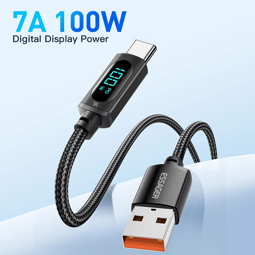 Essager PD 100W USB Type C Cable to USB C 7A Fast Charging Charger