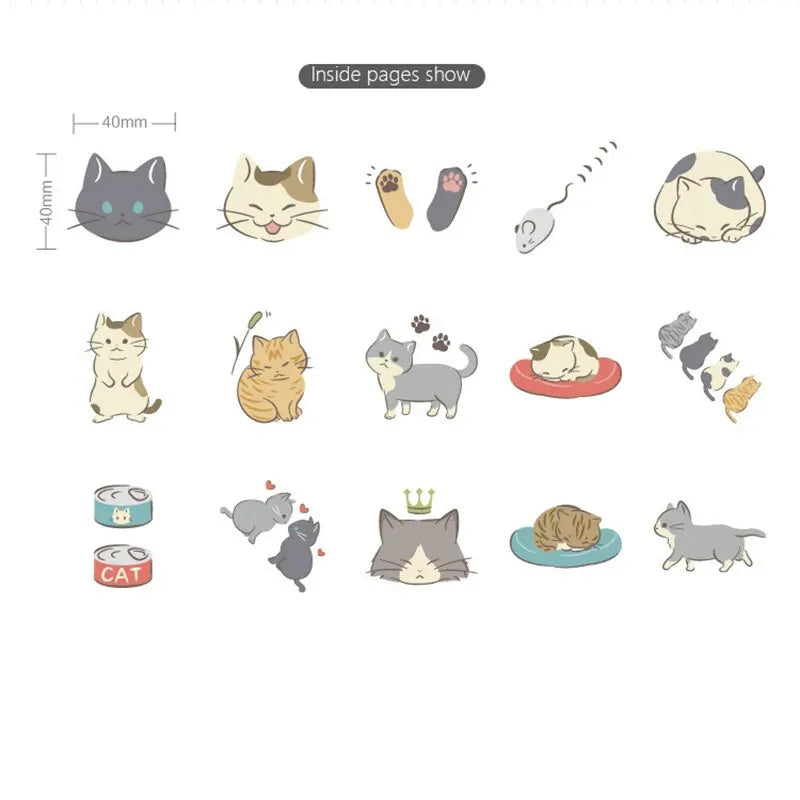 45pcs Puddle Cat Diary Handbook Photo Album Water Cup Mobile Phone