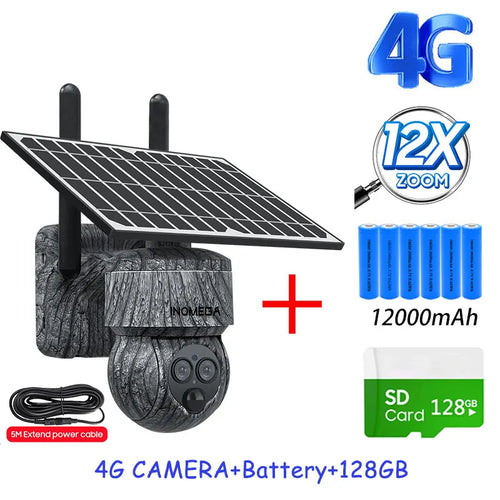 INQMEGA 8MP 4G SIM Card / WIFI Solar Camera Outdoor Security