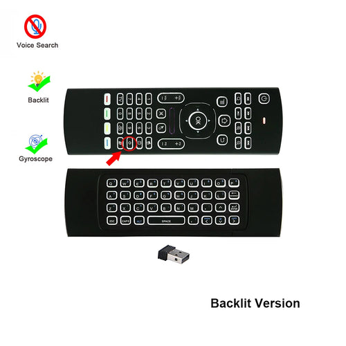 MX3 Backlit Air Mouse Smart Voice Remote Control 2.4G RF Wireless