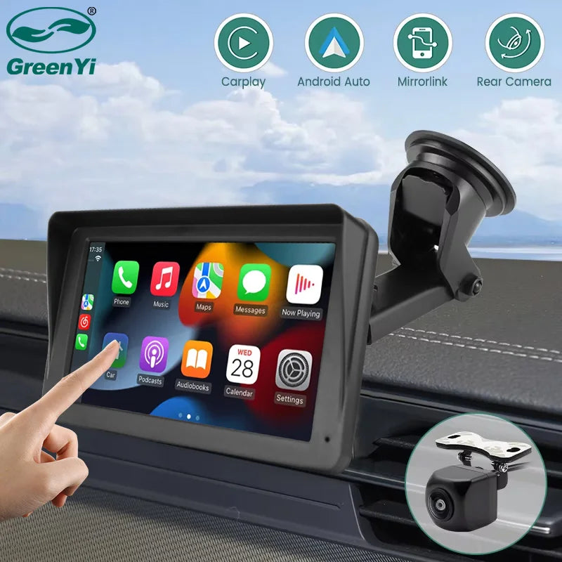 GreenYi 7 Inch Touch Screen WiFi Wireless Apple Carplay and