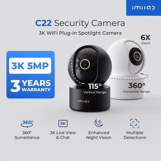 IMILAB C22 3K Security Indoor Camera - 360° View Home Camera with