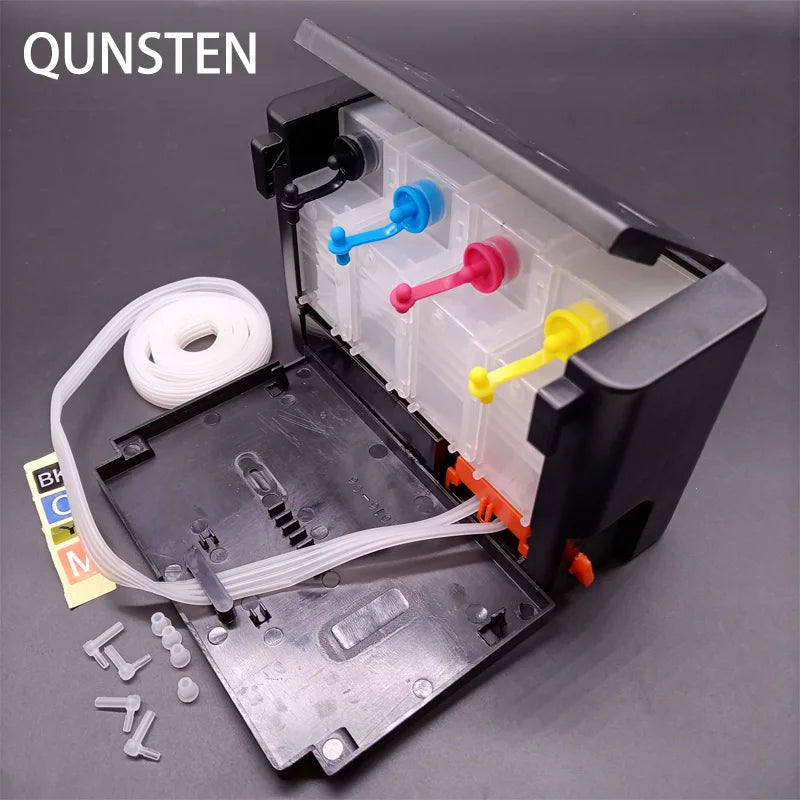 4 Color Printer Empty Tank Box Replacement Kit DIY CISS Refill Case