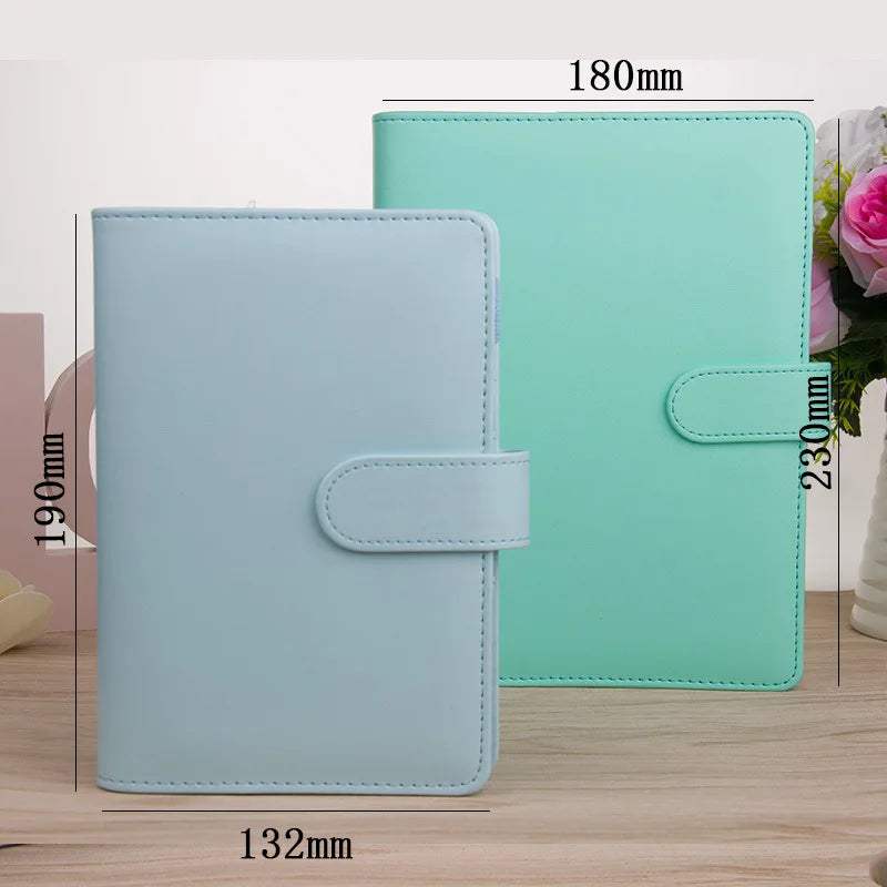Macaroon Color A6/A5 PU Leather DIY Binder Notebook Cover Diary Agenda