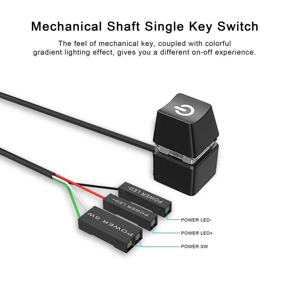 TEUCER KG-1 2m Computer Desktop Switch LED Light Motherboard External