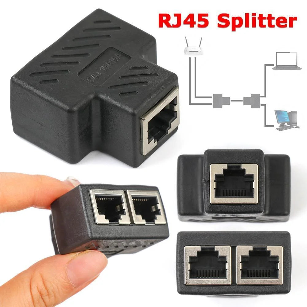 8P8C adapter connector network RJ45 distributor Ethernet 1-on-2