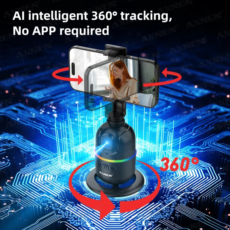 AI Face Tracking Gimbal Mobile Phone Stabilizer, 360 Auto Rotate