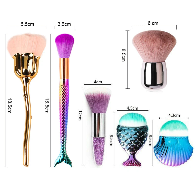 Nail Art Brush Remove Nail Dust Brush Acrylic UV Gel Polish Powder