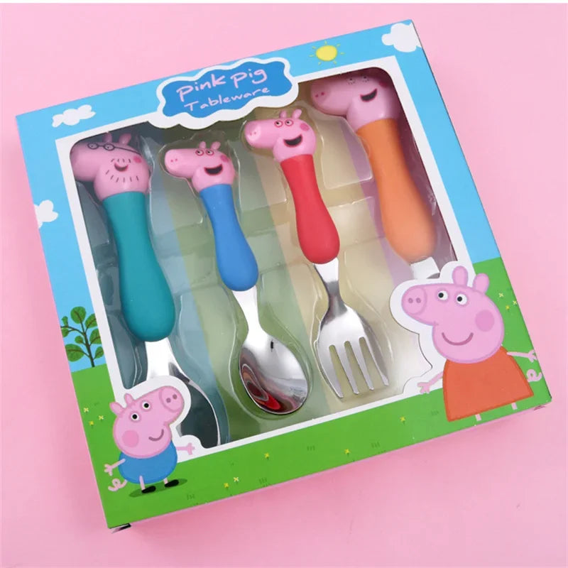 Hasbro Peppa Pig Tableware Fork Spoon Action Doll Toy George Pig Mom