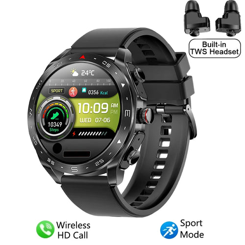 2024 New Smart Watch TWS 2-in-1 Bluetooth Earphones HIFI 9D Sound