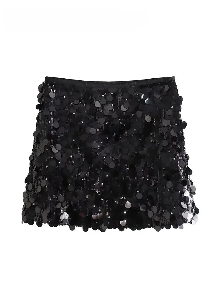 ASDS Mini Skirt For Women Sexy Sequin Short Skirts Vintage Y2k Women