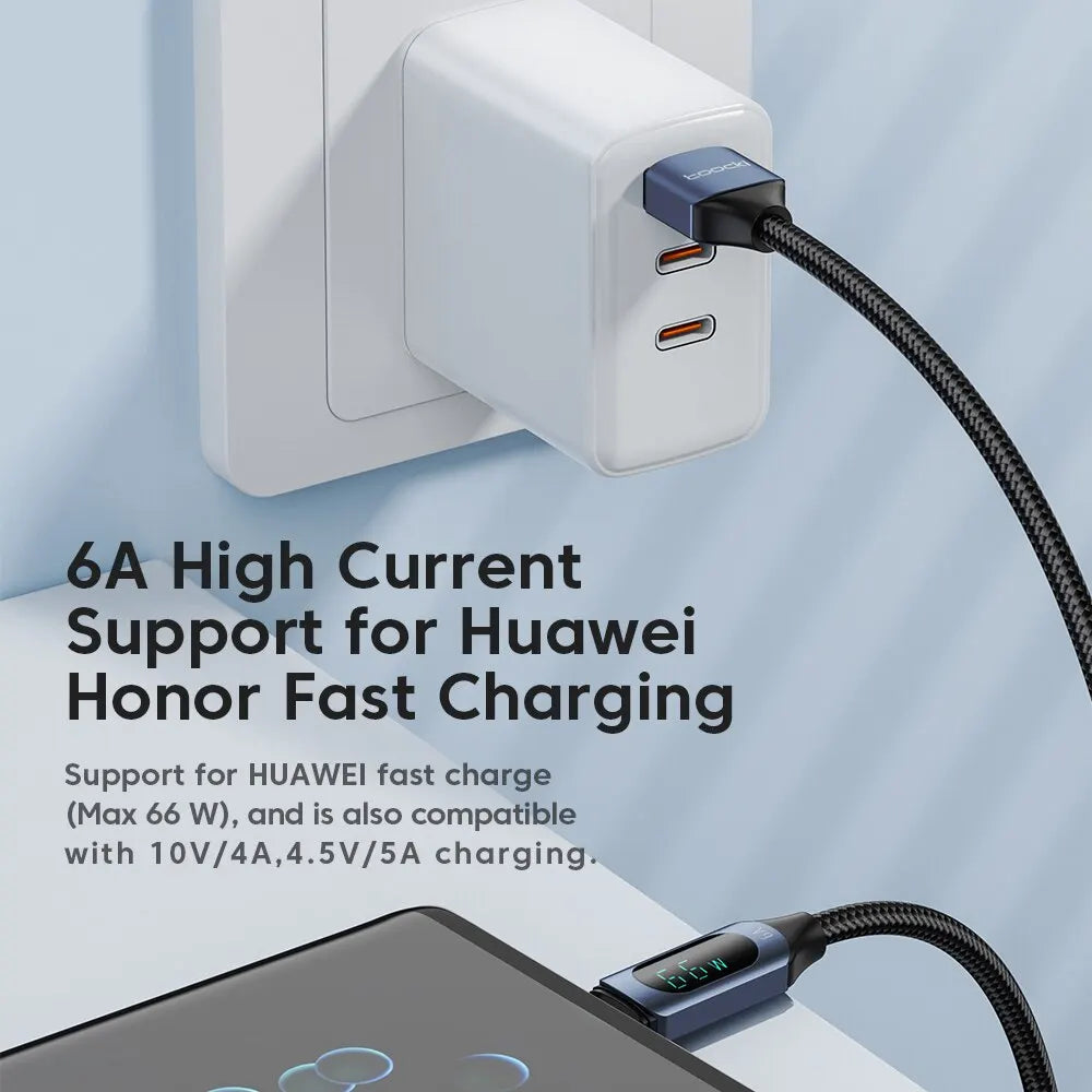 Toocki USB Type C Cable 66W Fast Charging Charger USB A to USB C