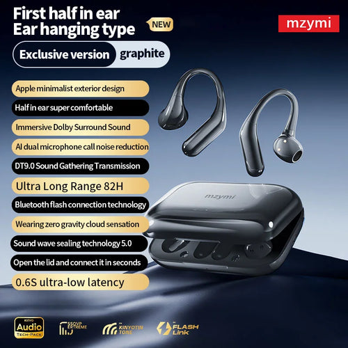 mzymi New Air6 TWS EarClip Wireless Earbuds Bone Conduction