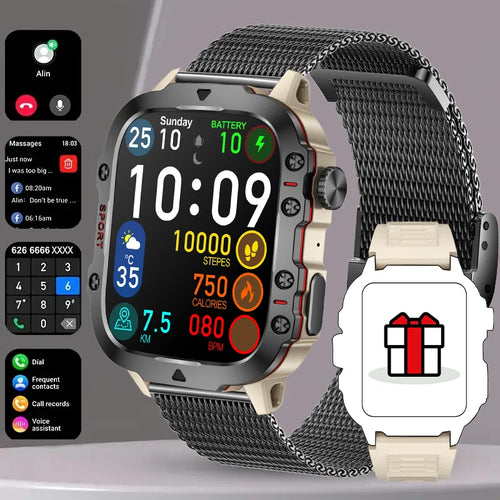 For Huawei Xiaomi 1.96 Inch Screen Smart Watch Mens Bluetooth Call 420