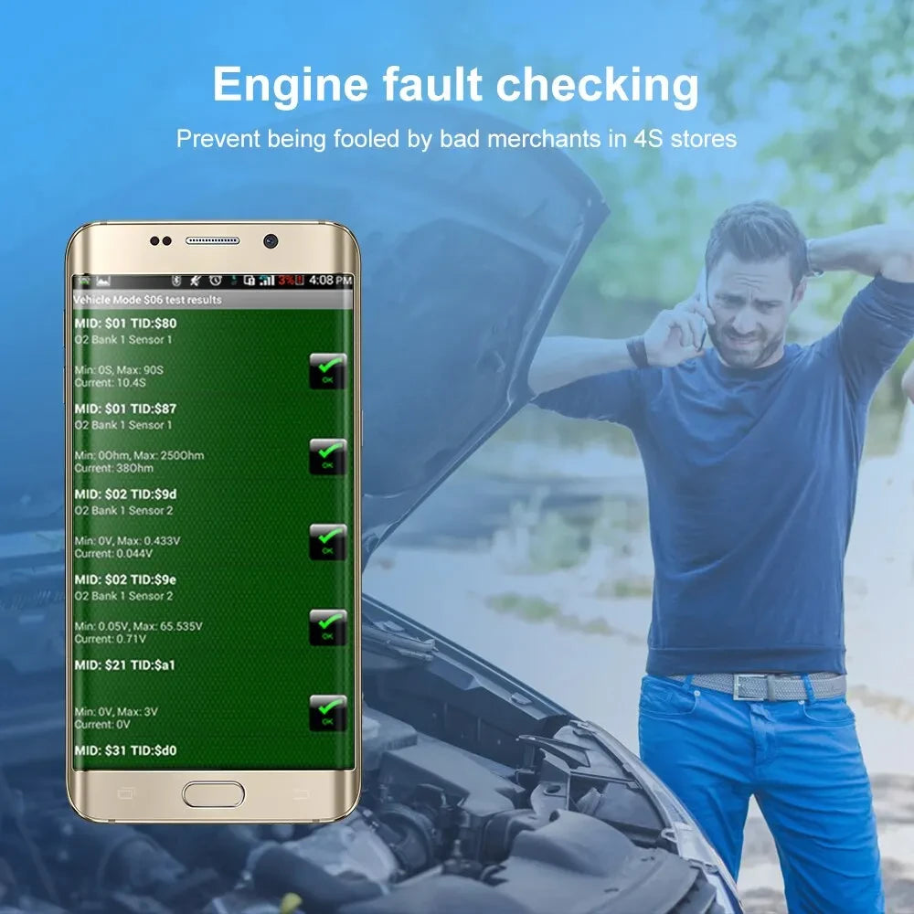 Mini Eml327 V2.1 OBD 2 Bluetooth Car Diagnostic-Tools For Android