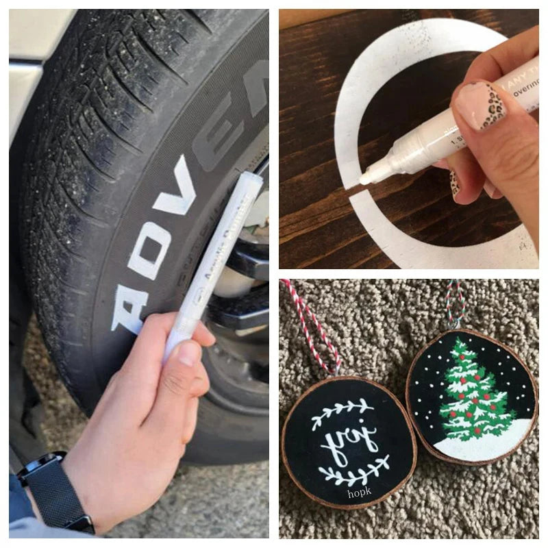 3Pcs/set Acrylic Markers Paint Pen Black/White/Gold/Silver for Rock