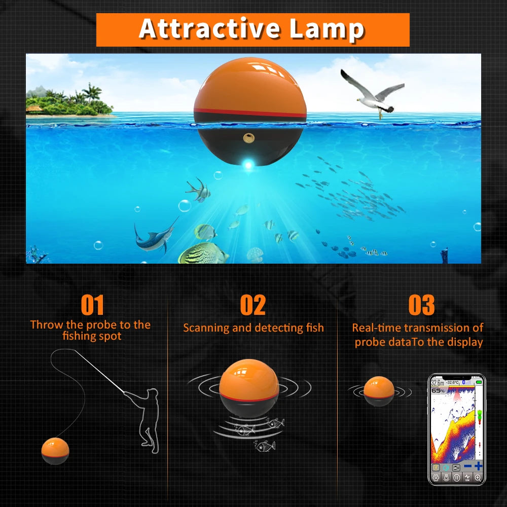 Erchang F68 WIFI Fish Finder 100M Wireless Fishing Sounder Echo