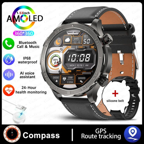 2024 New For Huawei Xiaomi GPS Sports Smartwatch Men NFC Compass