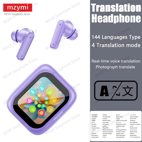 mzymi Full In Touch Screen Headphone ANC E18 Pro Bluetooth Earphone