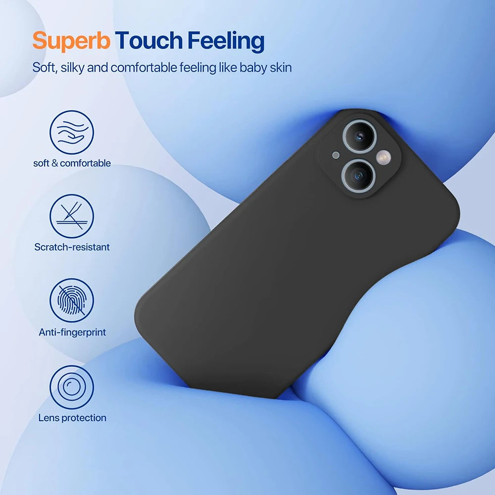 Black Shockproof Silicone TPU Phone Case For Iphone 11 12 13 14 15 Pro