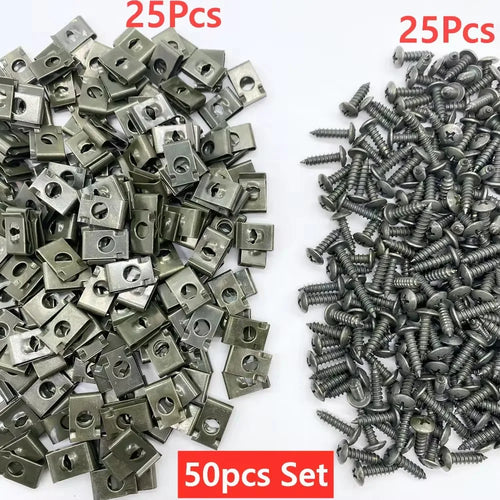 100pcs Metal Self Tapping Fasteners for Auto Ushaped Clip Screws