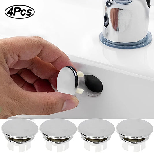 4Pcs Plastic Sink Hole Overflow Cover for Kitchen Bathroom Basin Trim