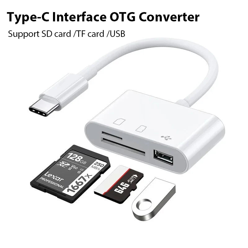 Type c Adapter TF CF sD Memory Card Reader OTG Writer Compact