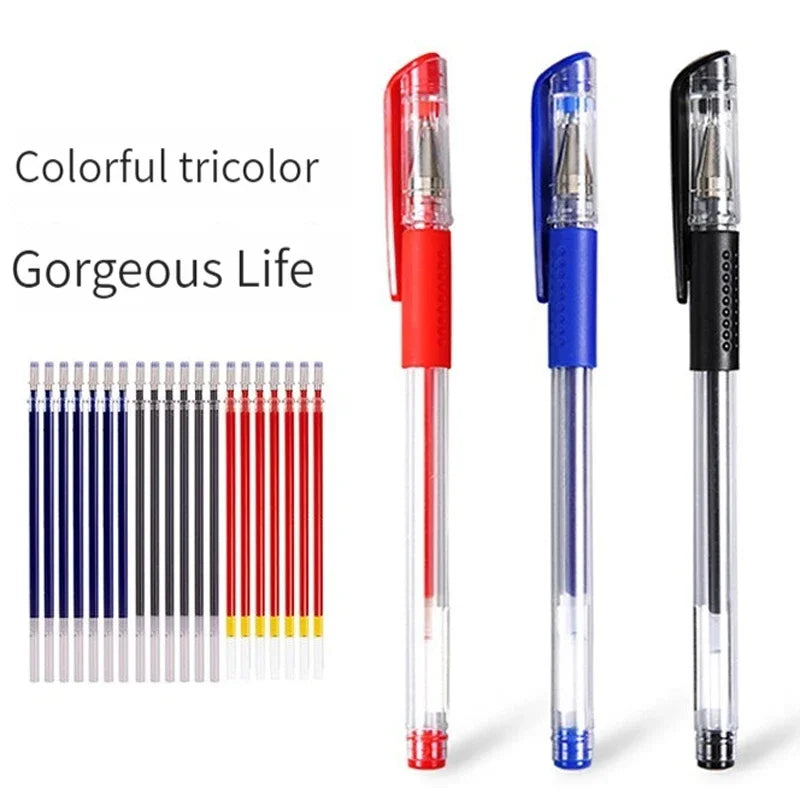 35 PCS Gel Pen Set School Supplies Black Blue Red Ink Color 0.5mm