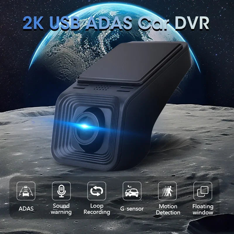 Jansite 2K USB Car DVR ADAS 1440P Dash Cam Recorder For Android Player