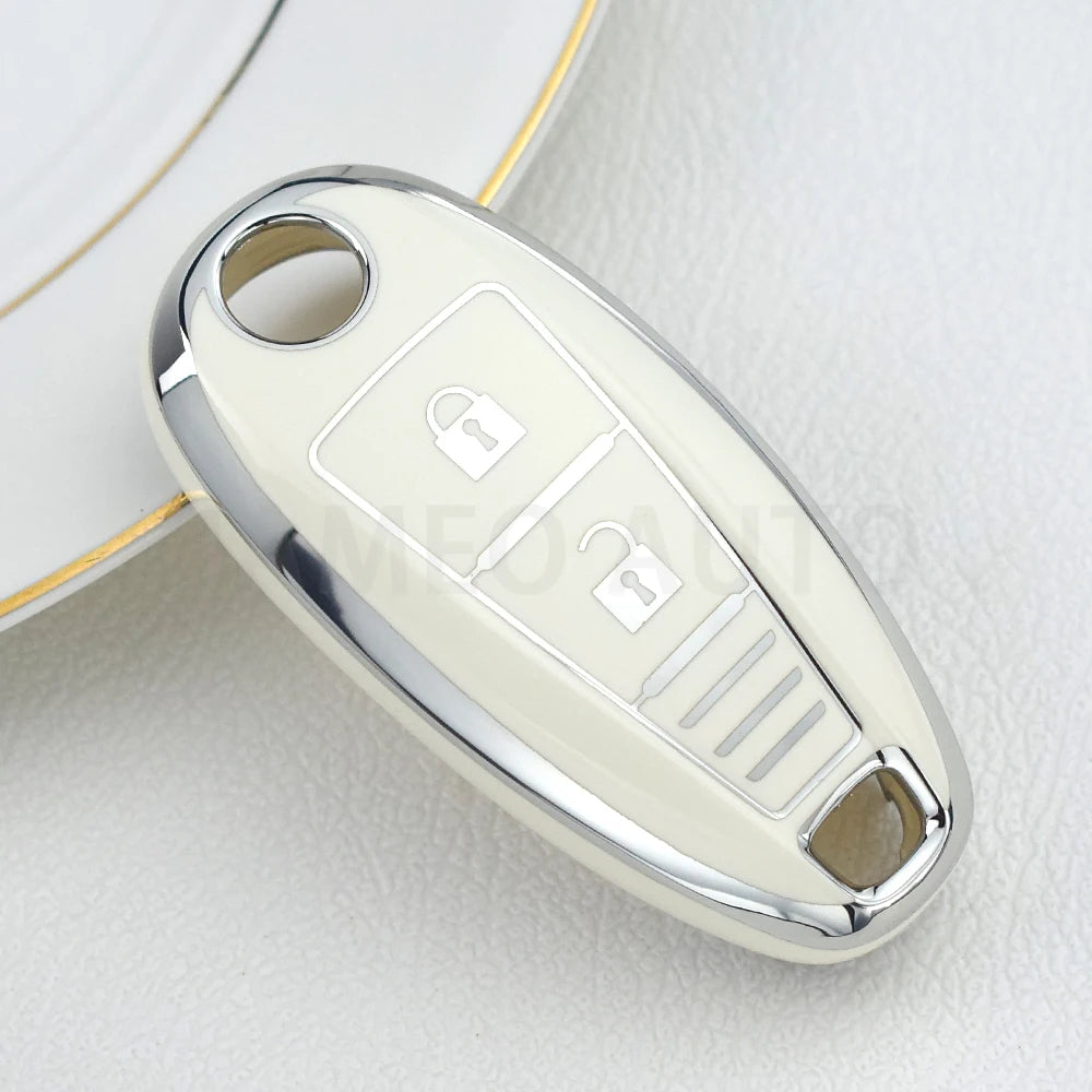 TPU Silver Line Car Smart Key Cover Case Bag Protector For Suzuki