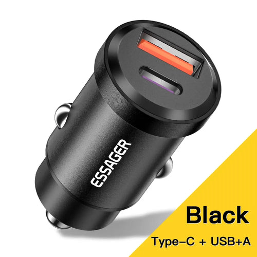 Essager 30W 5A QC PD 3.0 SCP USB Car Charger Quick Charge4.0 USB Type