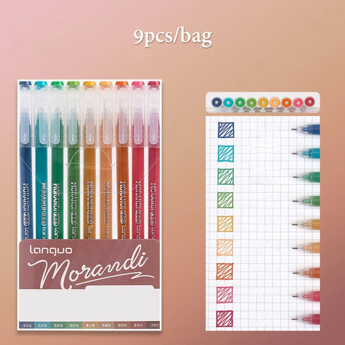13Style 9pcs/set Multi-Color Pen Large-Capacity Color Handbook Pen Set