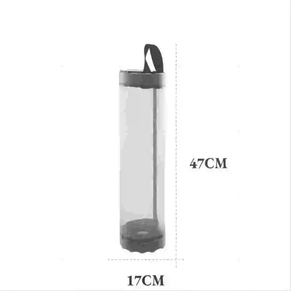 1pc Grey Sundries Bag Storage Wall Mount Mesh Plastic Bags Dispenser