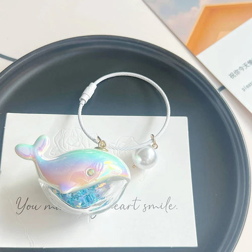 Cute Whale Dolphin Keychain Blue Marine Animal Doll Kawaii Keyring For