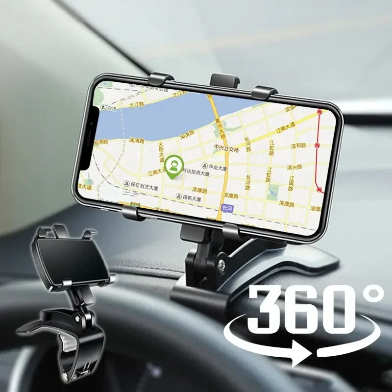 Dashboard Car Phone Holder 360 Degree Rotation Phone Mount with Rubber
