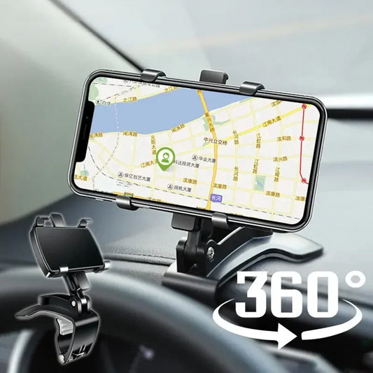 Dashboard Car Phone Holder 360 Degree Rotation Phone Mount with Rubber