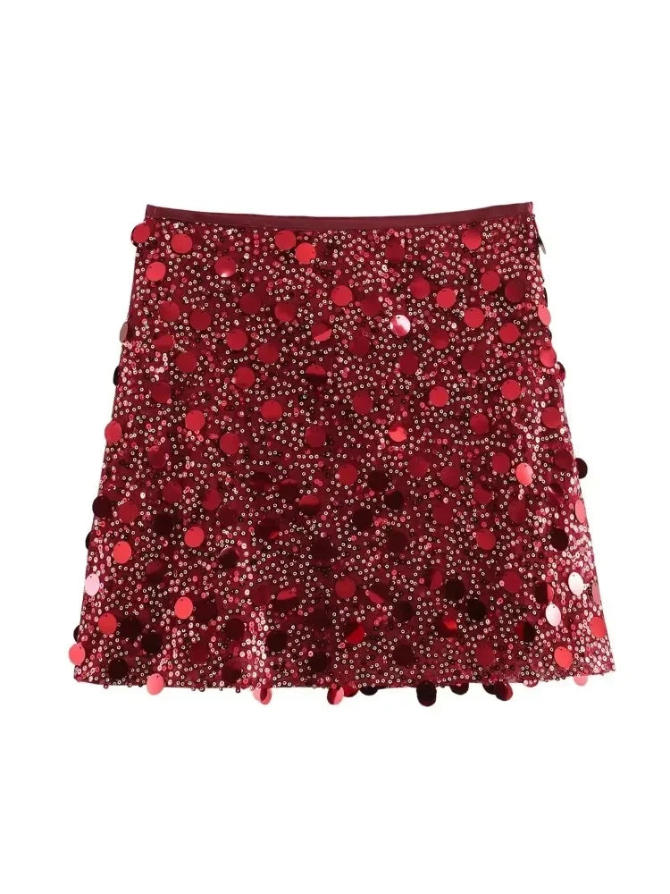 ASDS Mini Skirt For Women Sexy Sequin Short Skirts Vintage Y2k Women