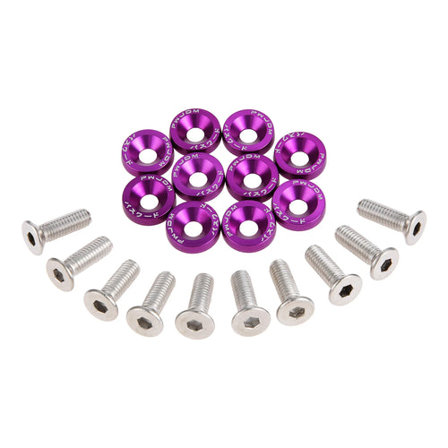 M6 Anodized Aluminum Fender Screw Washers Bolts for Automobile Fender