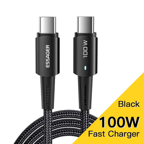 Essager PD100W Type C C to C Cable Fast Charge Mobile Cell Phone